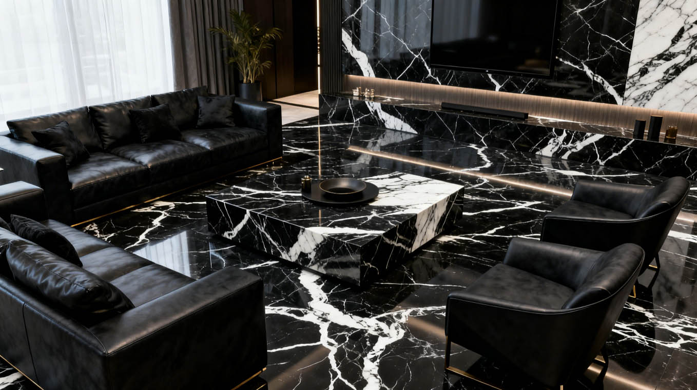 Nero Marquina Marble 10 Marble Colors That Instantly Upgrade Your Living Room Interior Design