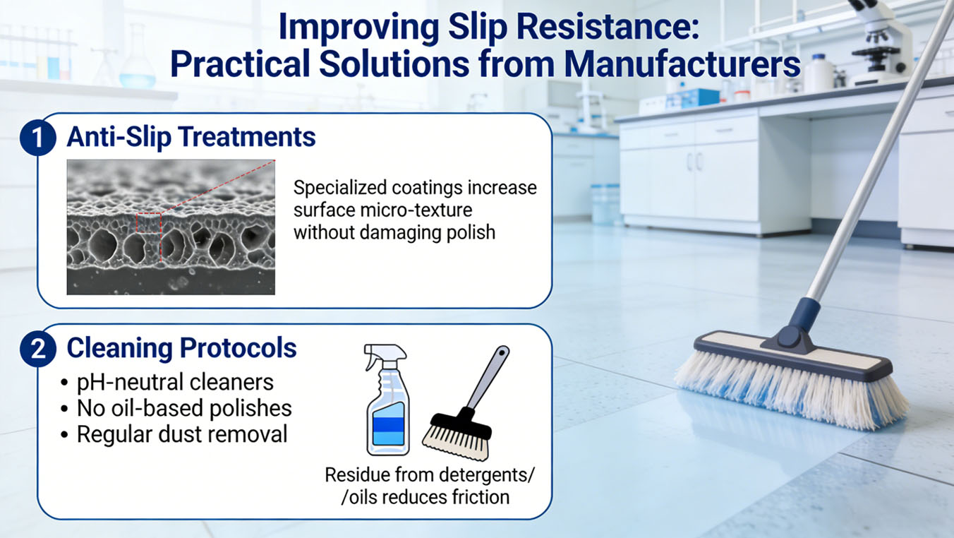 Improving Slip Resistance Practical Solutions from Manufacturers