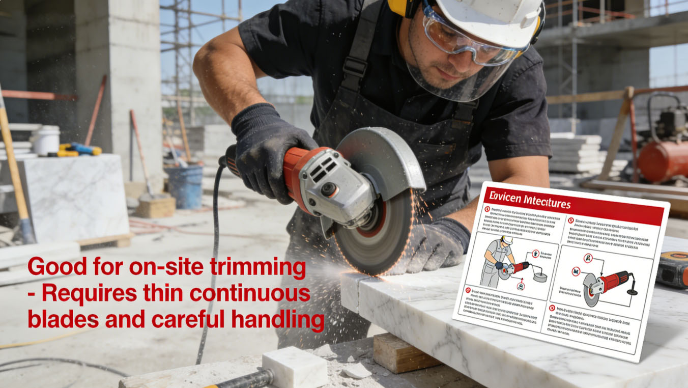 Machine Compatibility Tile Saw, Bridge Saw, or Angle Grinder
