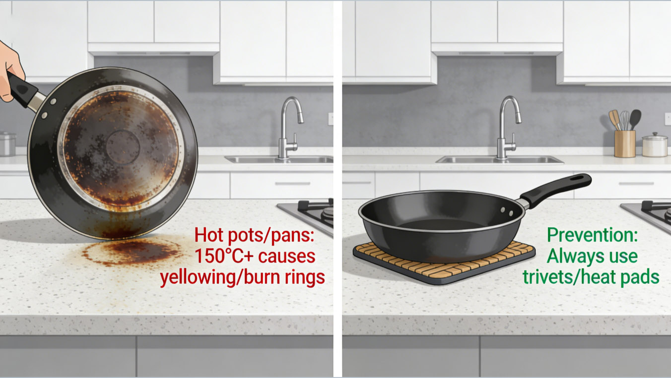 What Can Damage Quartz Countertops? Common Risks and Prevention Tips 3 What Can Damage Quartz Countertops