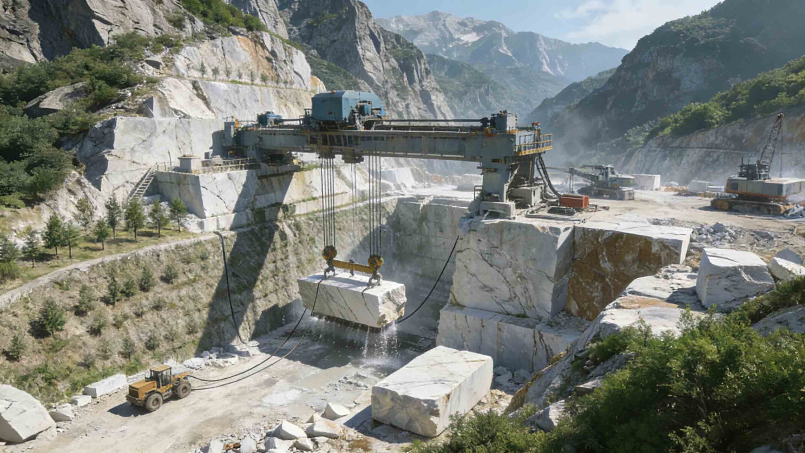Marble Quarrying From Mountain to Block