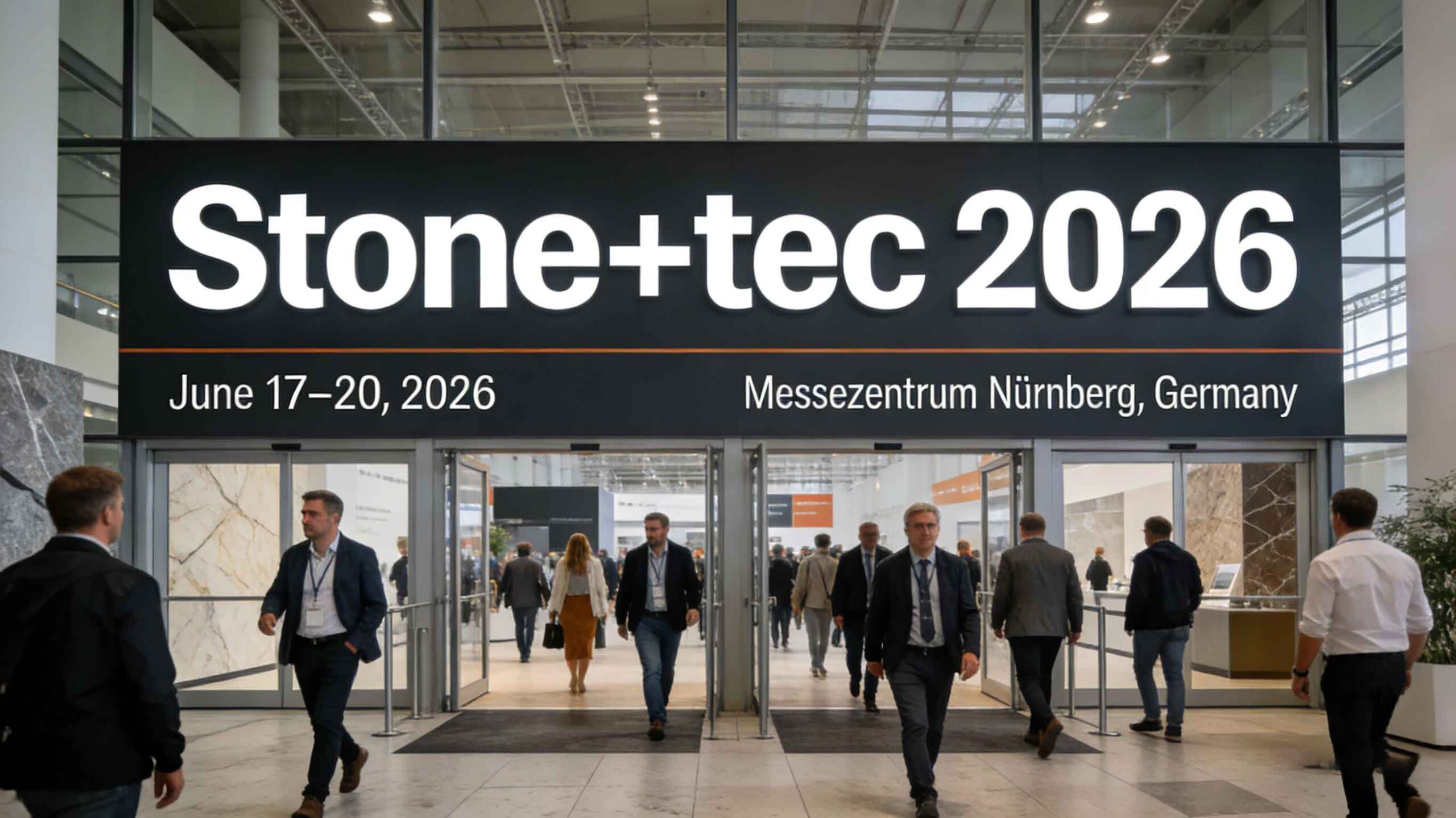 Stone+tec 2026 showcasing natural stone processing machinery and professional fabrication workflows in Germany