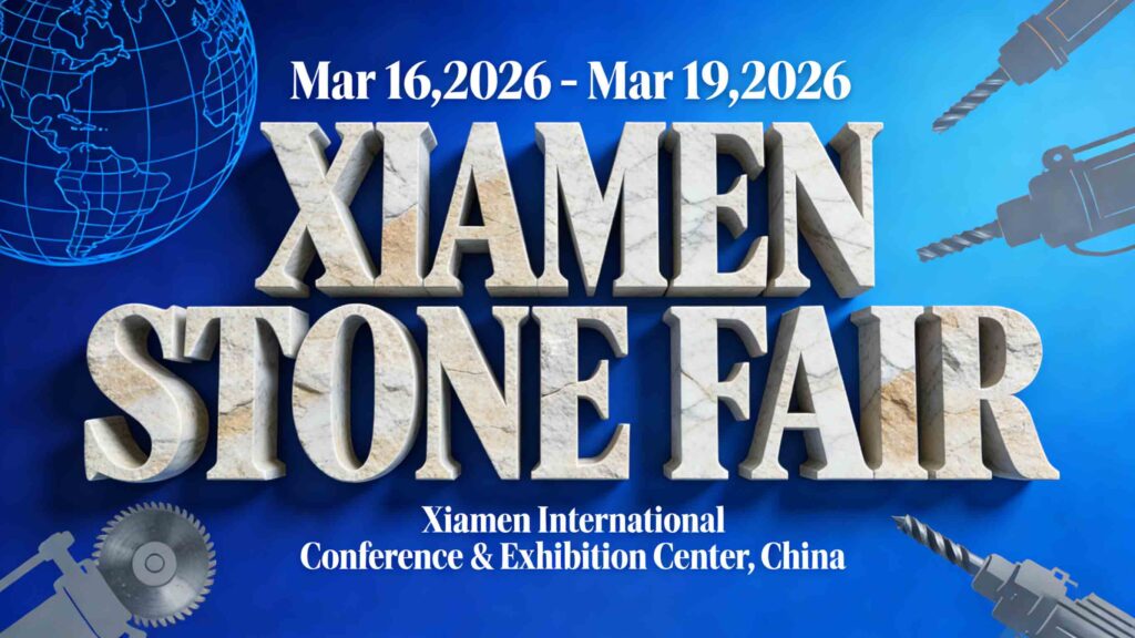 Xiamen Stone Fair 2026 showcasing global stone products, processing machinery, and international buyers in China