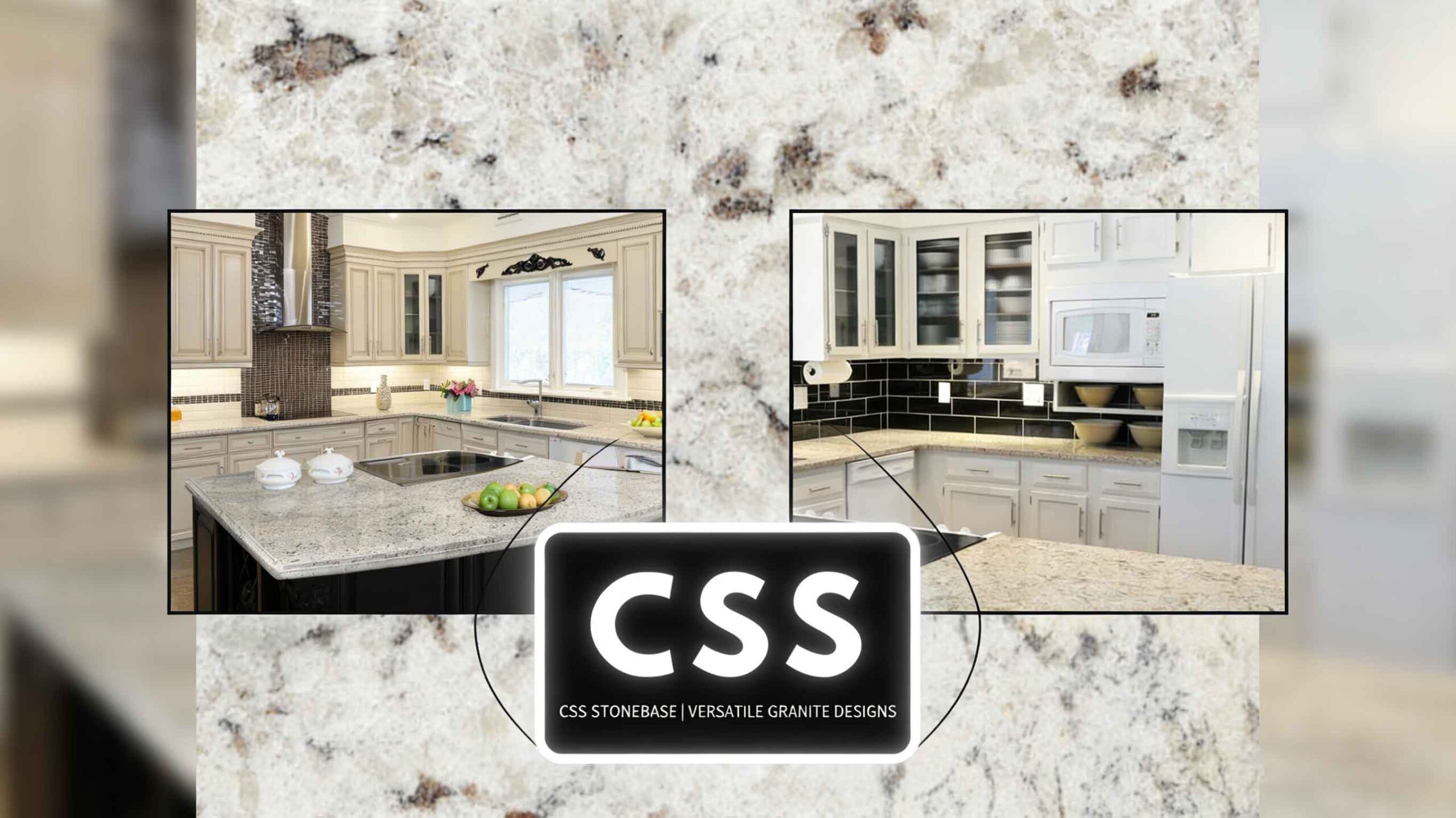 Natural Bianco Romano Granite countertop in a residential kitchen showing real-world texture and daily use
