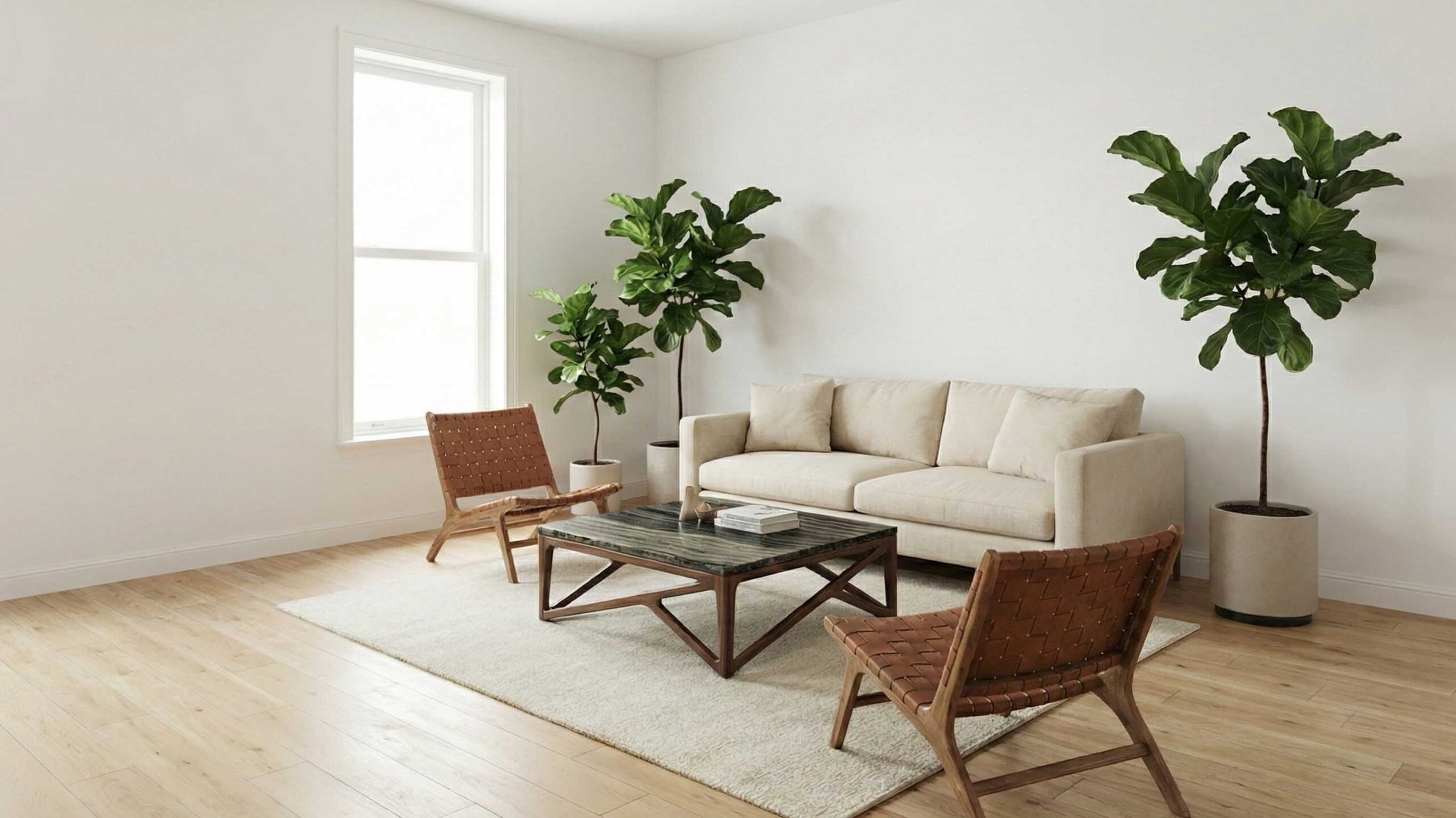 Marble top square coffee table anchoring a contemporary EU and US living room layout.